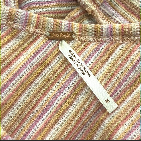 Free People Orchid Rain Autumn Nights Back Wrap Striped Top Blouse | Size Medium - Picture 5 of 5